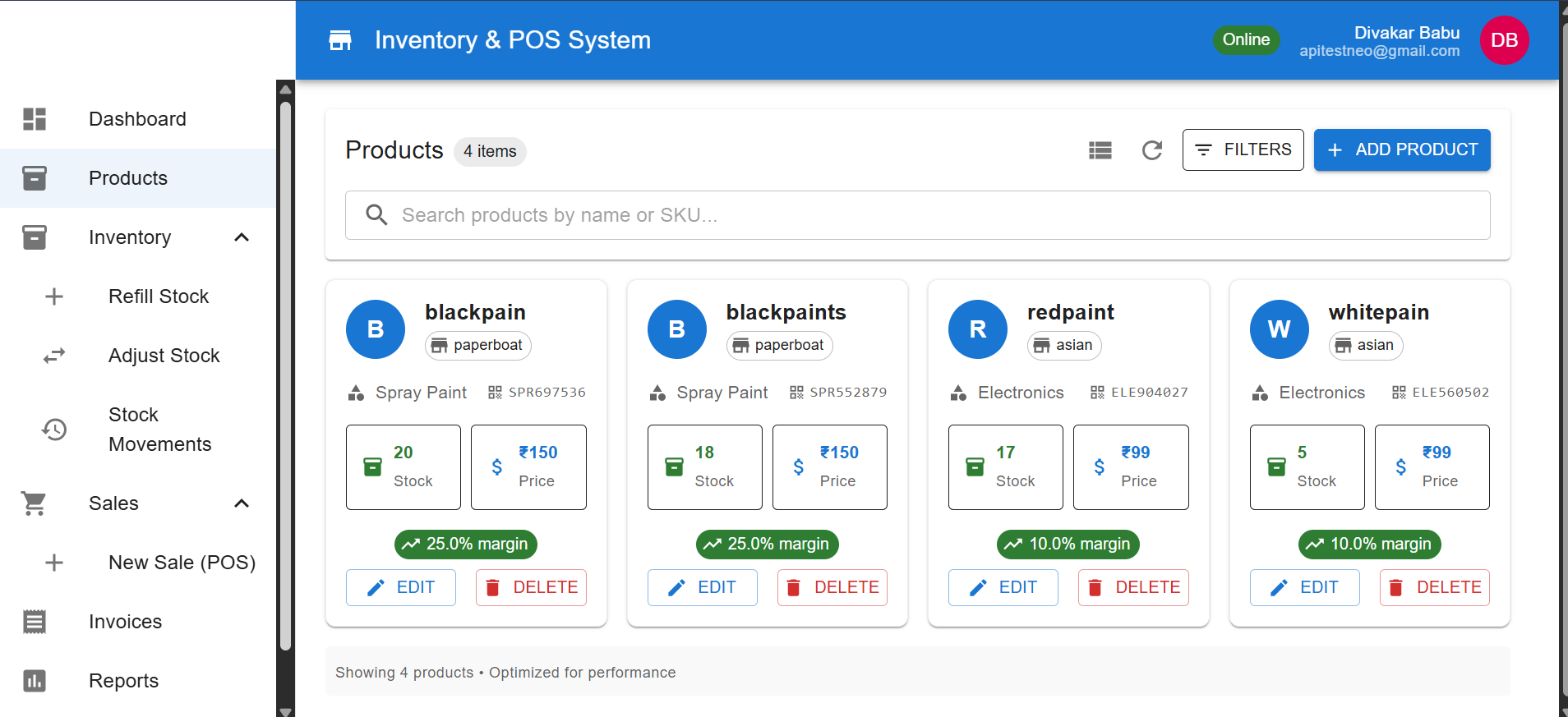 Inventory Management - Product Catalog and Stock Levels